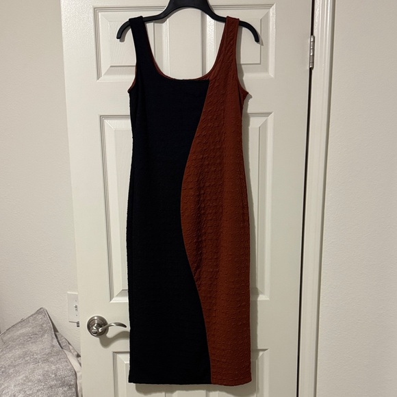 Bar III Black and Brown Midi Dress - Picture 1 of 3